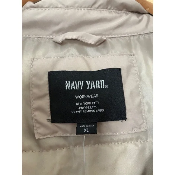 NEW! MENS NAVY YARD BEIGE QUILTED LIGHTWEIGHT JACKET. COLOR KHAKI SIZE X-LARGE - Picture 8 of 9